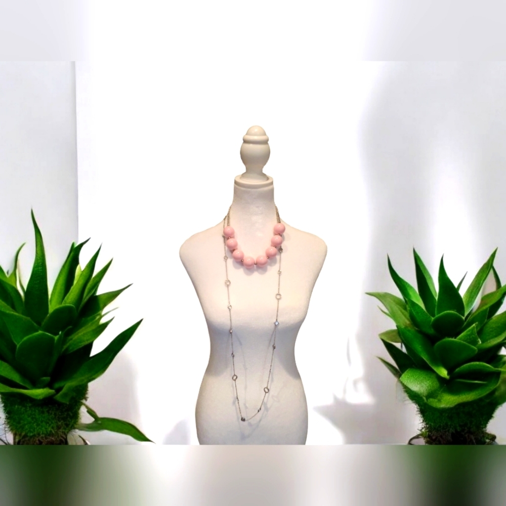 Lia Sophia Necklace AND Pink Bubble Gum Bead Necklace